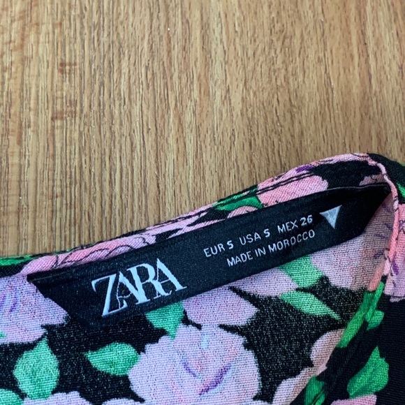 Zara Floral Print Elastic Skirt Long-sleeve Dress - Picture 9 of 14